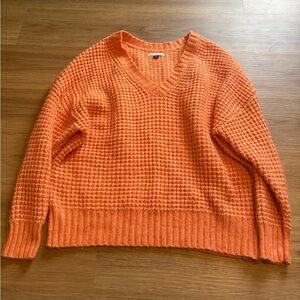 American Eagle Outfitters Chunky Orange Knit Sweater